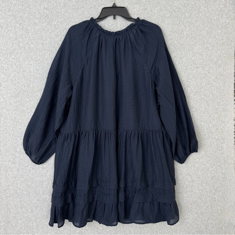 Old Navy Womens Dress Size 2X Blue Tiered Boho V Neck Long Sleeves Flowy NWT - Picture 6 of 15